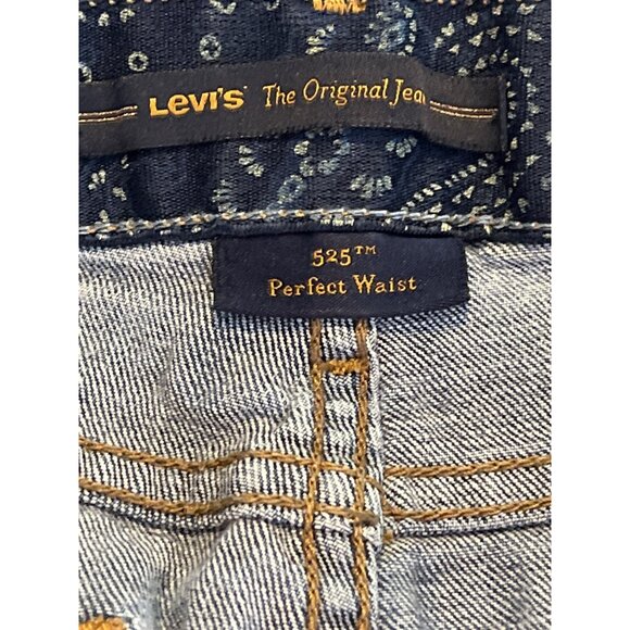 Levi’s 525 Perfect Waist Blue Jean Bermuda Shorts Size 6 Mid Rise Classic Fit - Picture 4 of 10